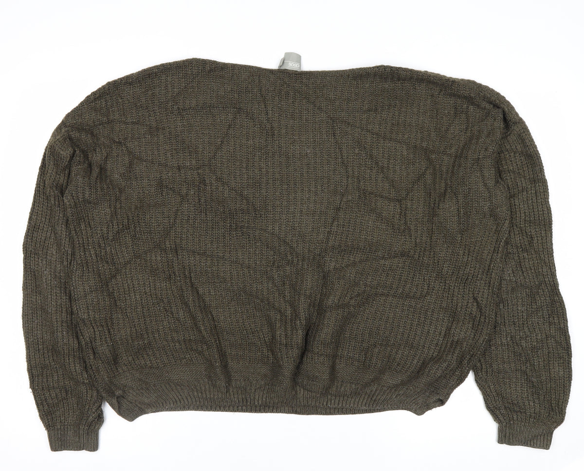 ASOS Women Grey UK 10 Cable Knit Crew Neck Pullover Jumper