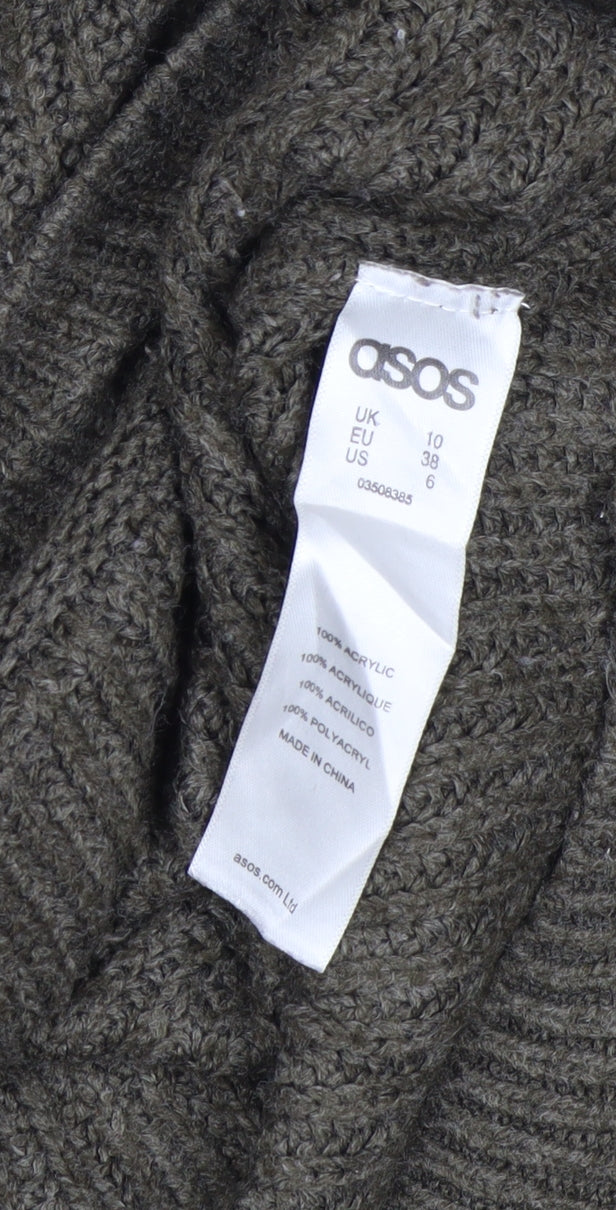ASOS Women Grey UK 10 Cable Knit Crew Neck Pullover Jumper