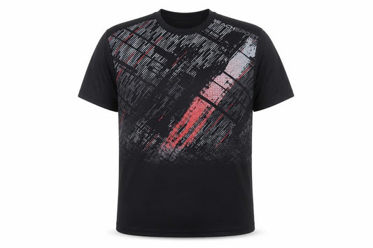 Atlas For Men Men's Black Graphic Sport T-Shirt UK M Short Sleeve