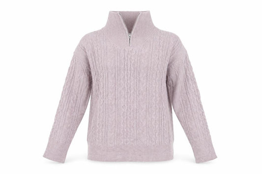 Fat Face Women’s Pink UK 12 Cable Knit 1/4 Zip High Neck Jumper