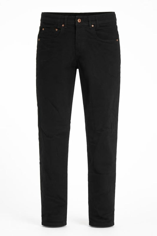 JUNQ Couture Men's Black W30 L32 Slim Fit Denim Jeans 5 Pocket