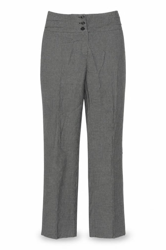 Marks and Spencer Women Black Mix UK 10 Long Straight Dress Trousers