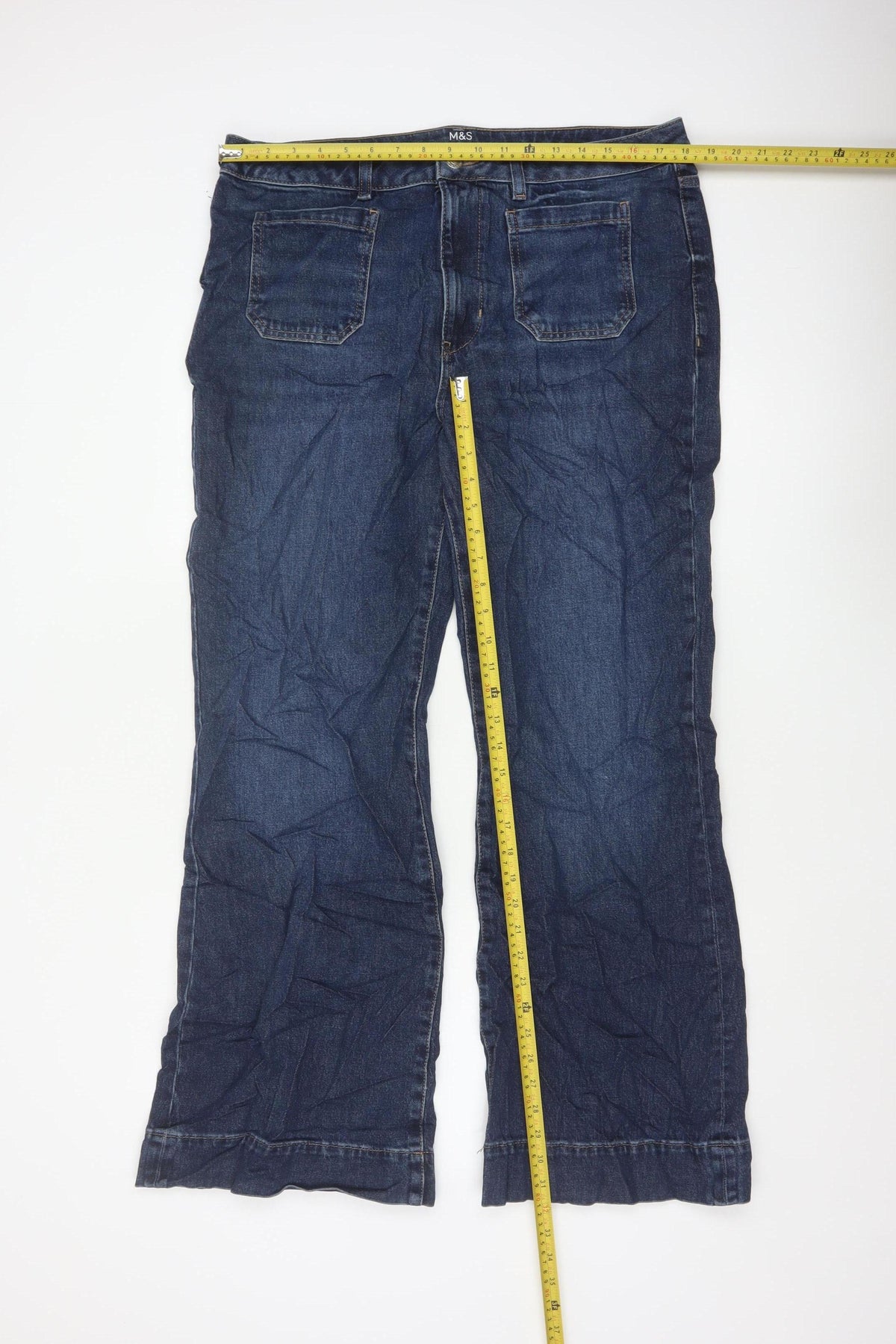 Marks and Spencer Women’s Blue Size 16 Regular Flared Dark Wash Jeans