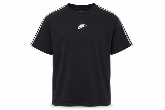 Nike Boys Black XL 158-170cm Logo Tape Short Sleeve Jersey T-Shirt