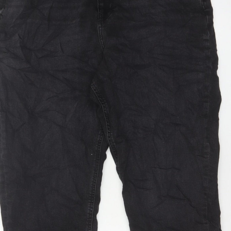 Marks & Spencer Women Black UK 18 Regular Mom High Rise Jeans