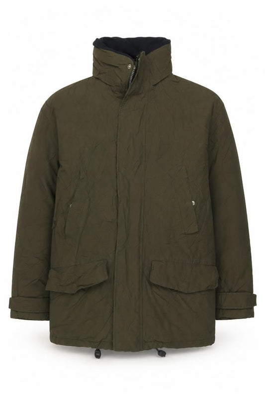 Nautica Men's Green S Cotton Blend Lined Parka Jacket Outdoor