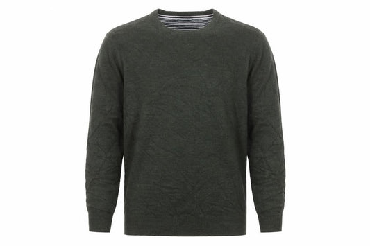 Brave Soul Men's Green L Crew Neck Acrylic Knit Pullover Jumper