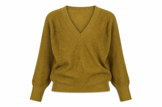 John Lewis Women Brown UK 12 V-Neck Cable Knit Merino Blend Jumper