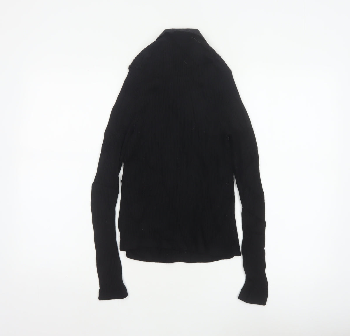 Uniqlo Women’s Black L 100% Wool Collared Button Knit Cardigan