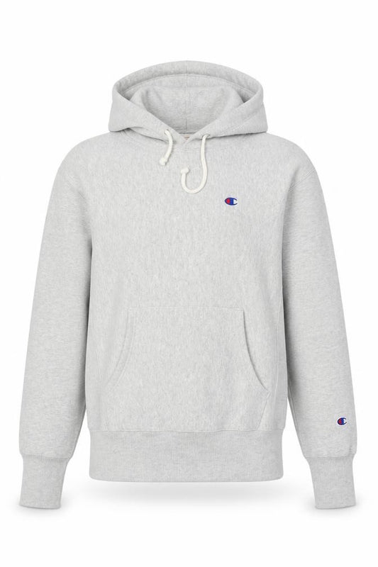 Champion Men’s Grey M Reverse Weave Logo Pullover Hoodie