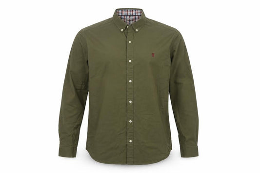 Next Men’s Green XL Slim Fit Button-Down Long Sleeve Cotton Shirt