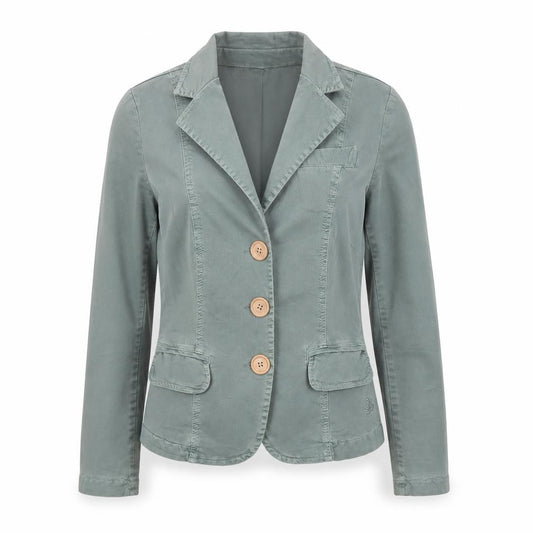 DKNY Jeans Women’s Sage Green S Cotton Blend Single-Breasted Blazer
