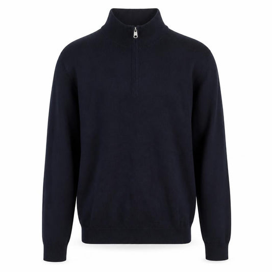 Autograph Men’s Blue L Merino Wool Half Zip High Neck Jumper