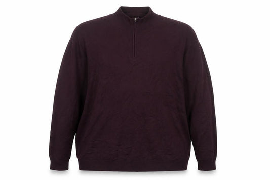 Goodthreads Men’s Purple 3XL Tall Merino Wool 1/4 Zip Mock Neck Jumper