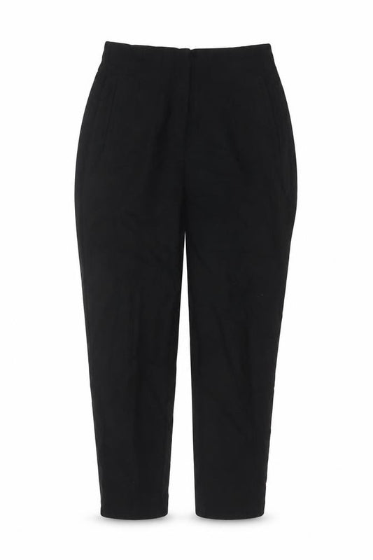 ZARA Women Black UK 12 High Rise Tapered Tailored Trousers