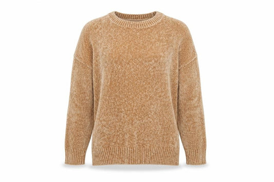 New Look Women's Beige M Knit Crew Neck Long Sleeve Pullover Jumper