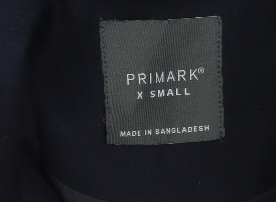 Primark Women’s Black XS Hooded Softshell Zip Coat Pockets