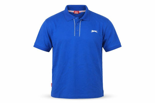 Slazenger Men's Blue L Short Sleeve Logo Pique Polo Shirt