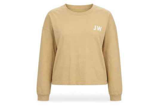 Jack Wills Women’s Beige UK 10 Basic Long Sleeve Jersey T-Shirt