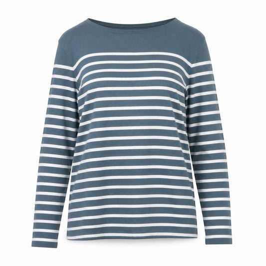 Seasalt Women Blue White Stripe Sailor Shirt UK 16 Organic Cotton