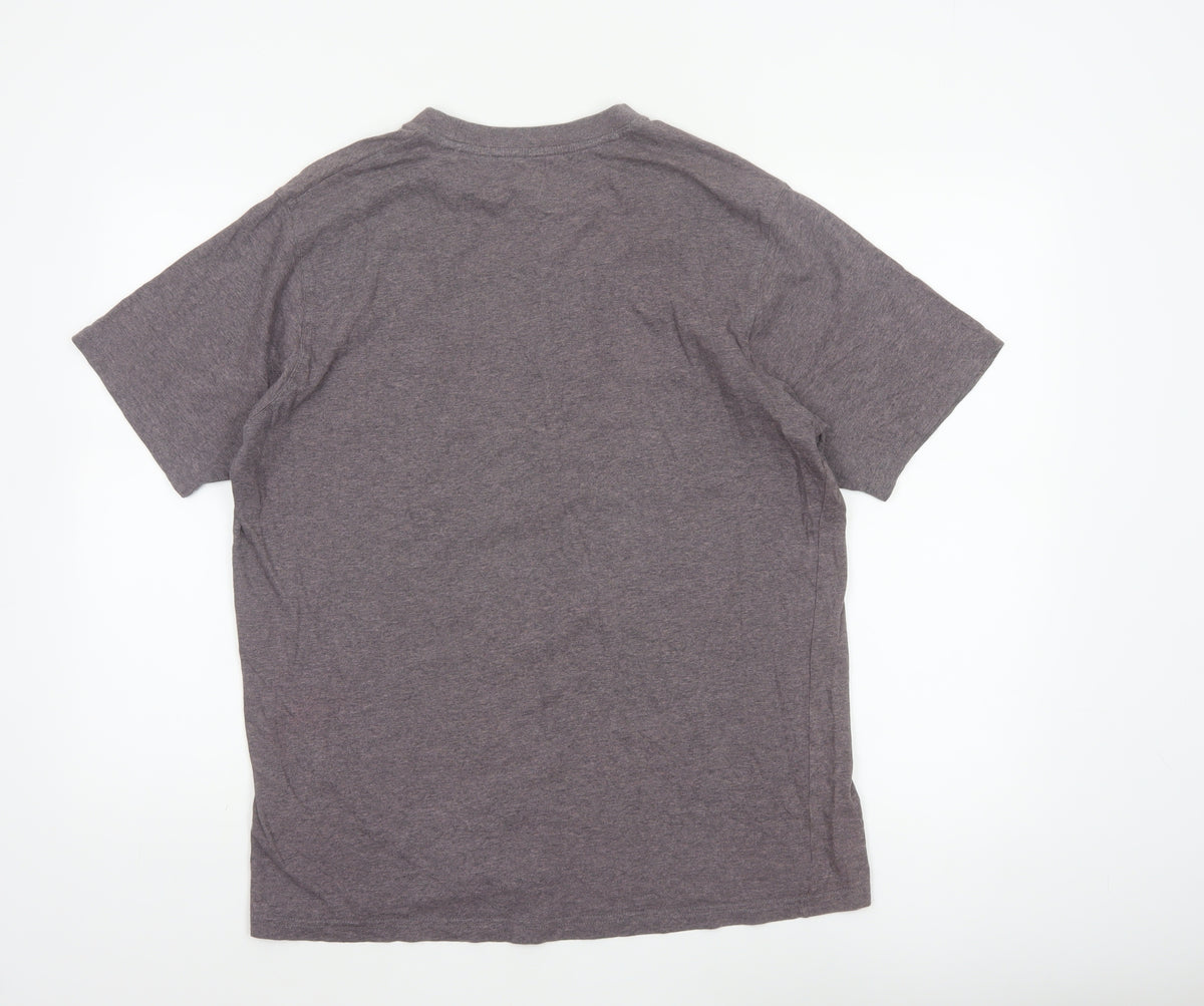Dickies Men’s Grey Large Crew Neck Cotton Logo T-Shirt