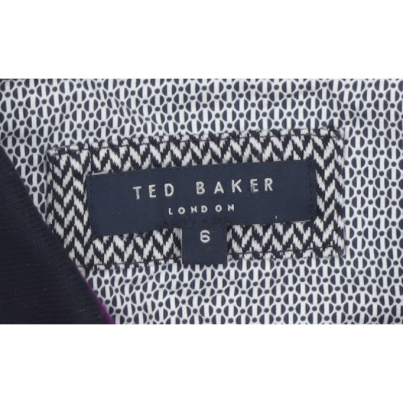 Ted Baker Men’s Black Herringbone Cotton Polo Shirt Size 2XL