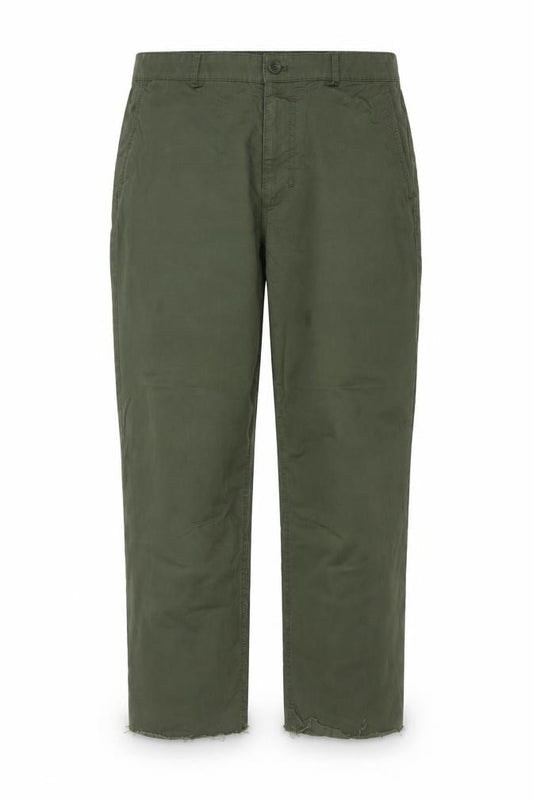COS Women Green UK 14 Cotton Straight Chino Trousers Raw Hem