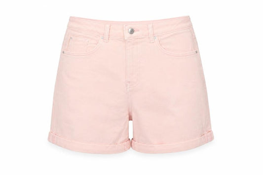 Marks and Spencer Women’s Pink Size 8 Cotton Stretch Cuffed Denim Shorts