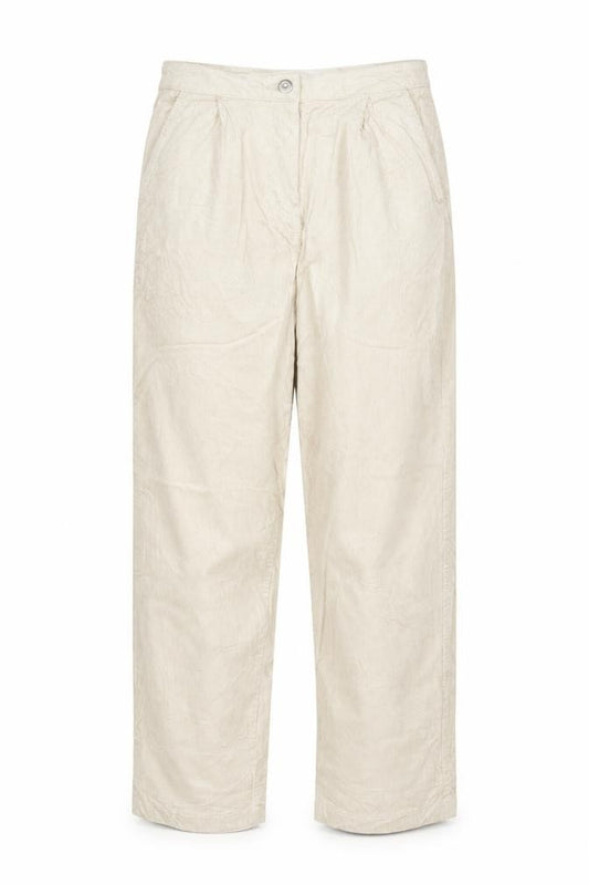 M&S Womens Beige UK 10 Corduroy High Rise Tapered Trousers