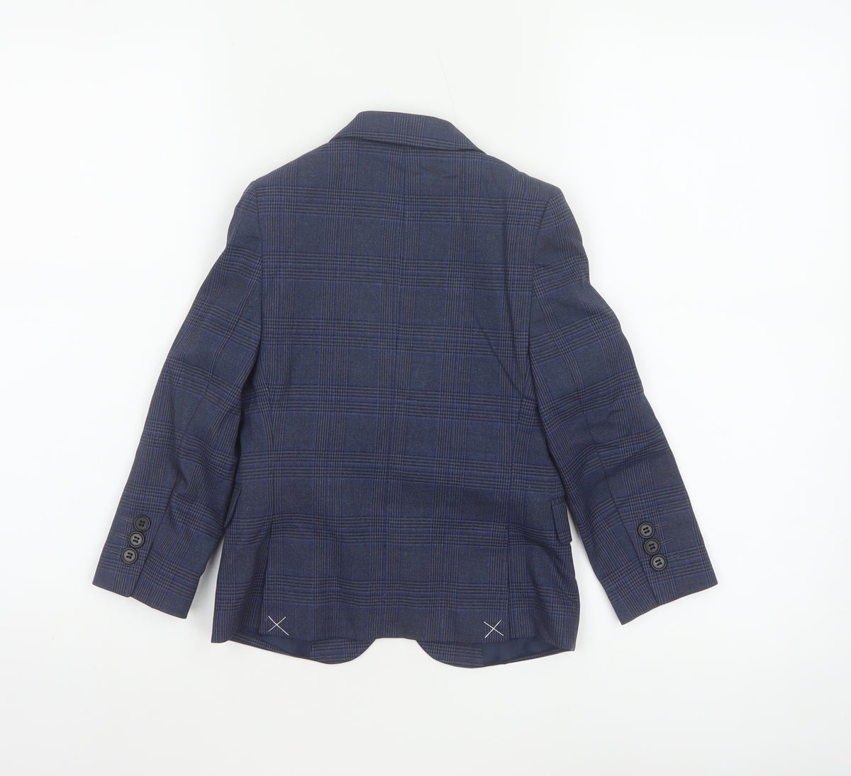 Marks and Spencer Boys Blue Check 4-5 Years Two Button Formal Blazer