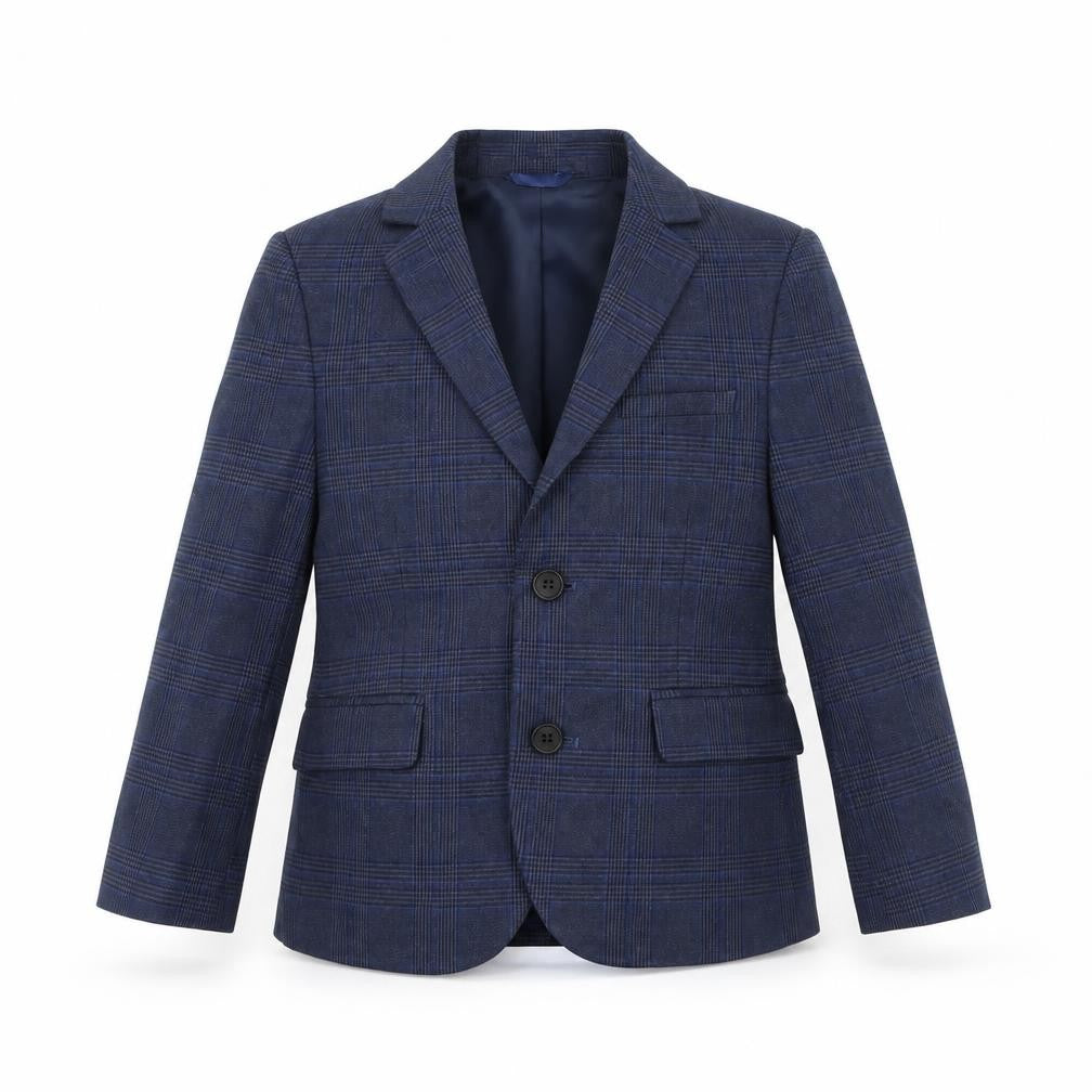 Marks and Spencer Boys Blue Check 4-5 Years Two Button Formal Blazer