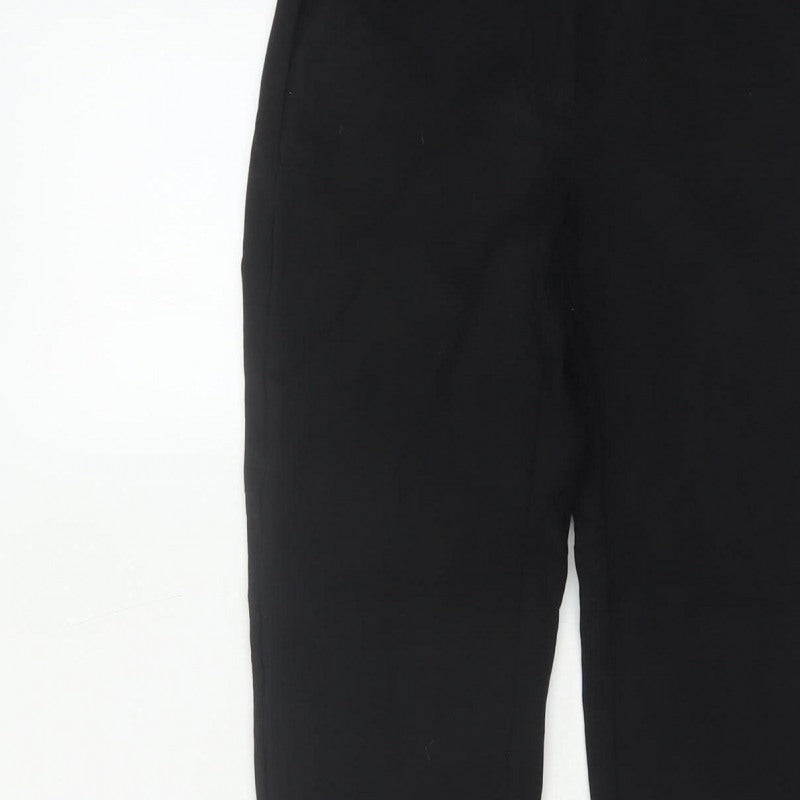M&S Women Black UK 8 Regular Tapered Tailored Work Trousers