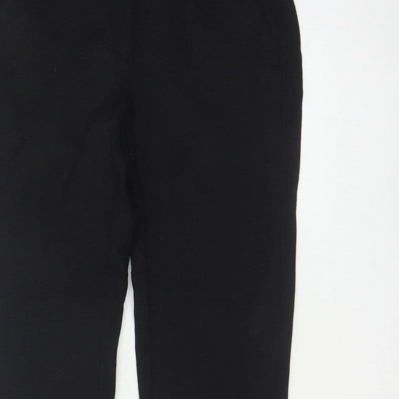 M&S Women Black UK 8 Regular Tapered Tailored Work Trousers