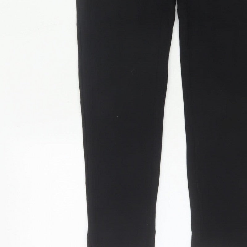 M&S Women Black UK 8 Regular Tapered Tailored Work Trousers
