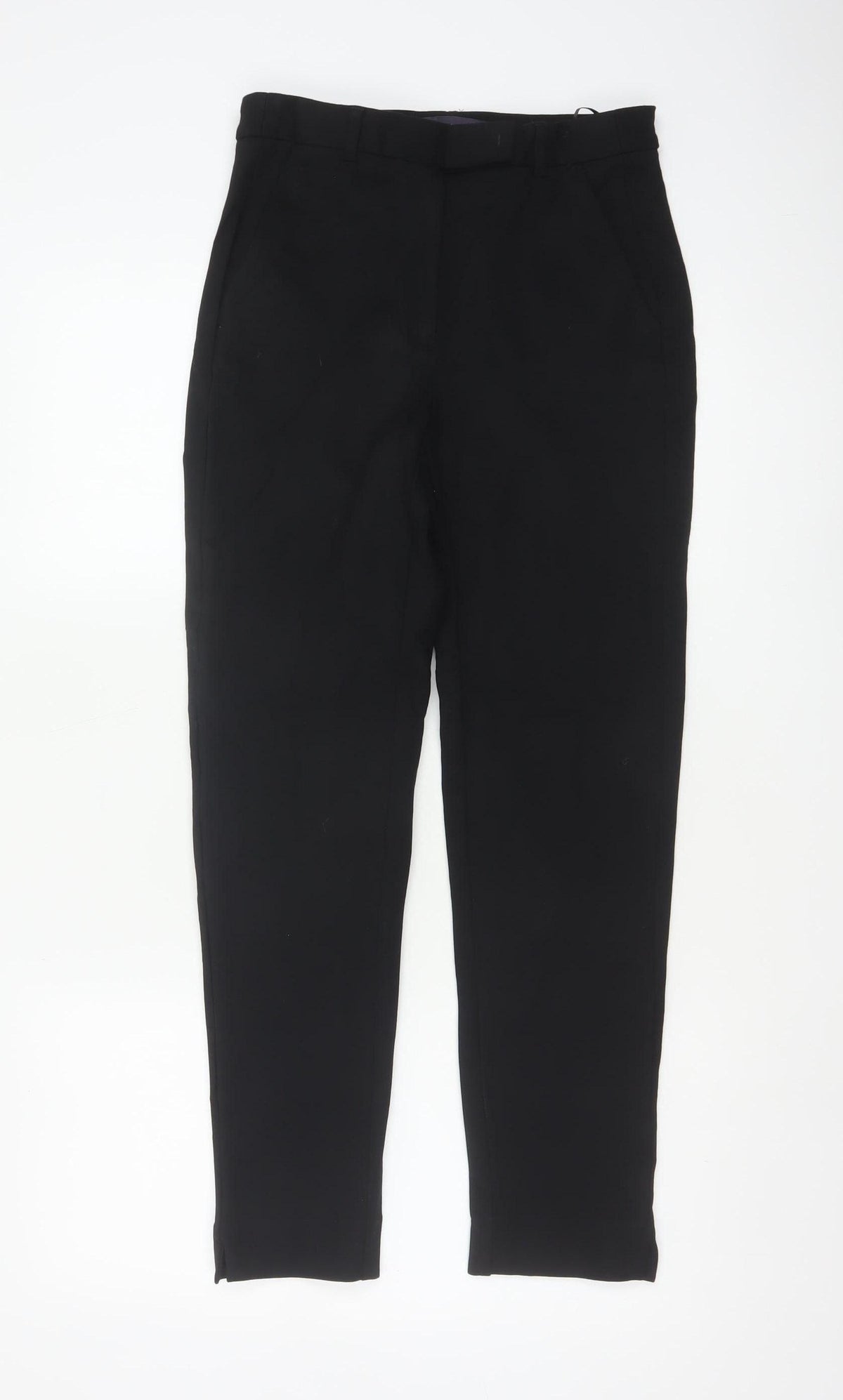 M&S Women Black UK 8 Regular Tapered Tailored Work Trousers