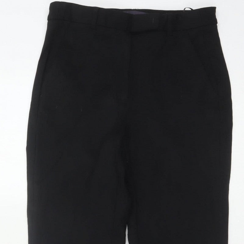 M&S Women Black UK 8 Regular Tapered Tailored Work Trousers