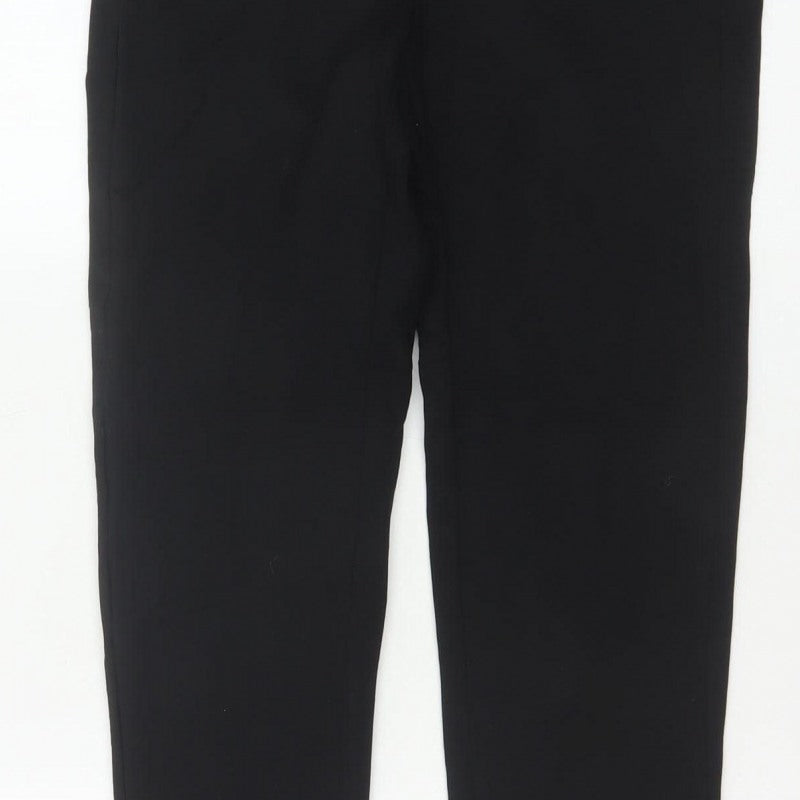 M&S Women Black UK 8 Regular Tapered Tailored Work Trousers
