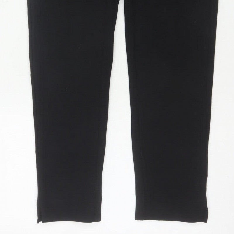M&S Women Black UK 8 Regular Tapered Tailored Work Trousers