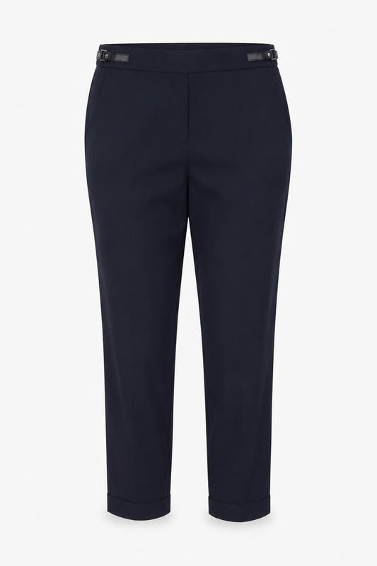 MNG Women’s Blue UK 12 Tapered Tailored Trousers Buckle Detail