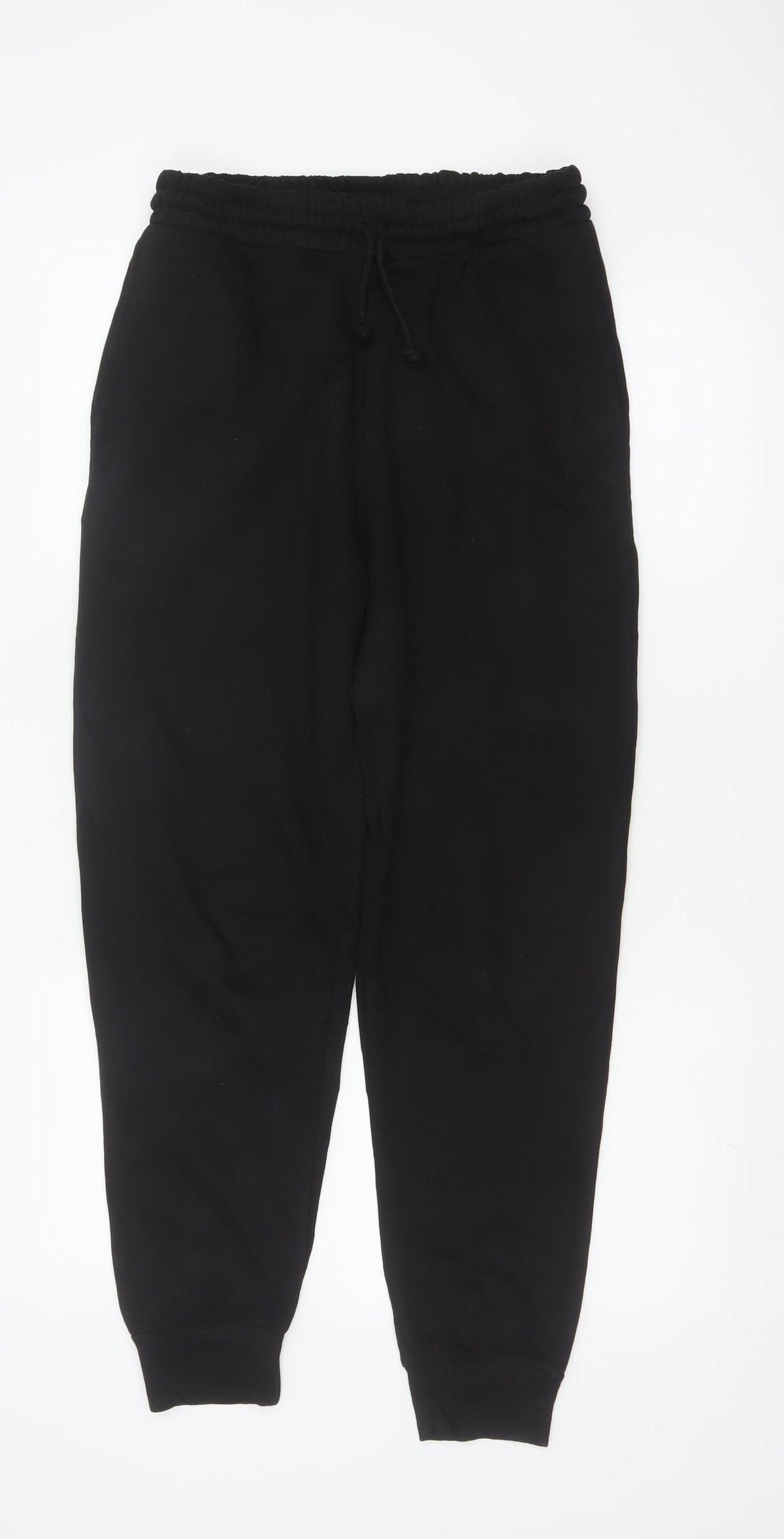 Zara Men’s Black Size S Cotton Blend Drawstring Cuffed Jogger Trousers
