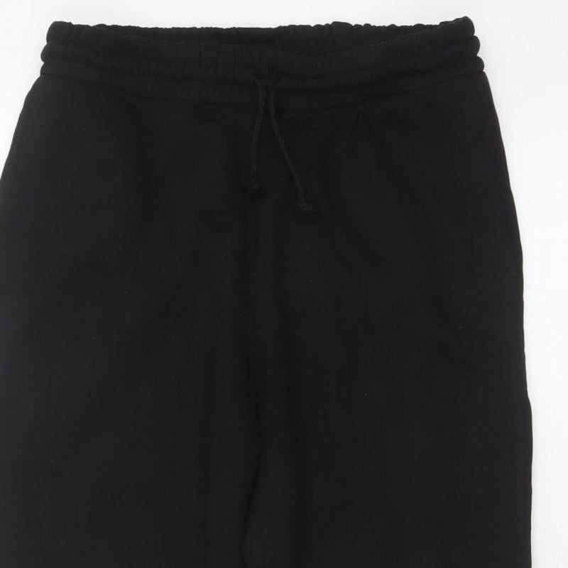 Zara Men’s Black Size S Cotton Blend Drawstring Cuffed Jogger Trousers