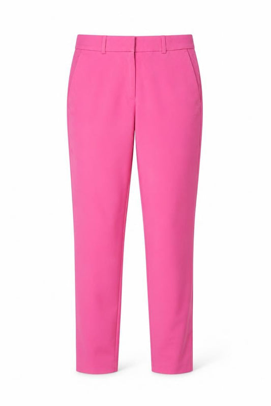 H&M Women Pink UK 12 High Rise Tapered Tailored Trousers