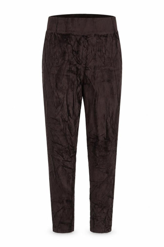 Marks and Spencer Women Brown UK 12 Regular Tapered Crinkle Trousers