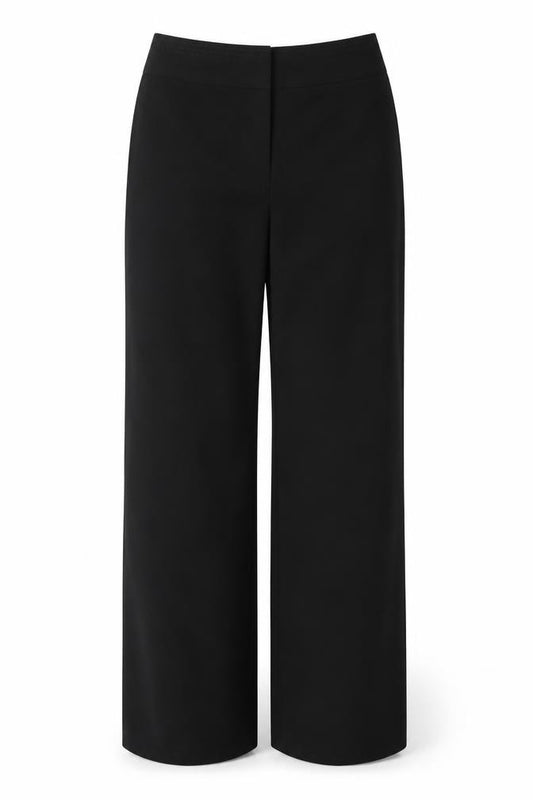 Marks & Spencer Women Black UK 10 Long Wide-Leg Dress Trousers