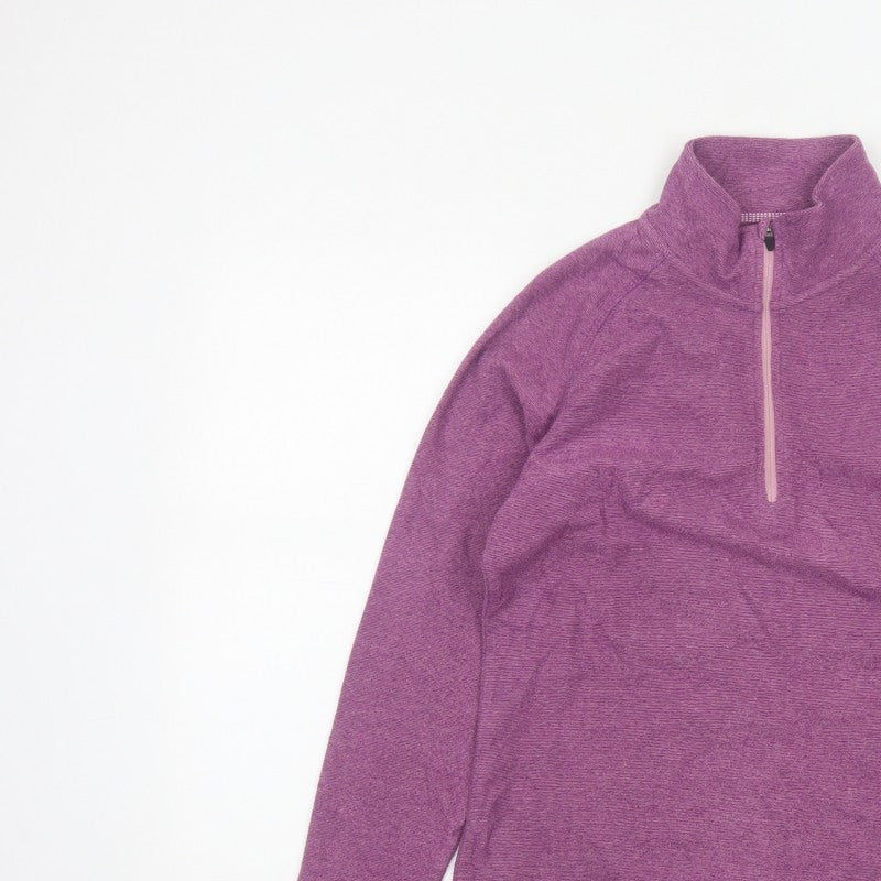 Trespass Women Purple UK 12 M 1/4 Zip High Neck Pullover Sweatshirt