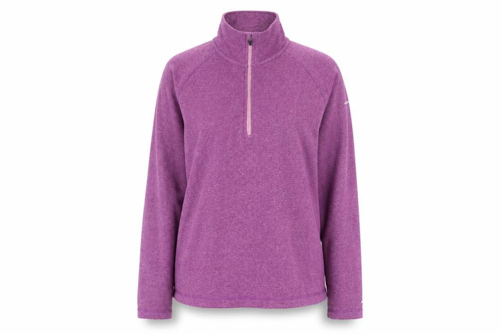 Trespass Women Purple UK 12 M 1/4 Zip High Neck Pullover Sweatshirt