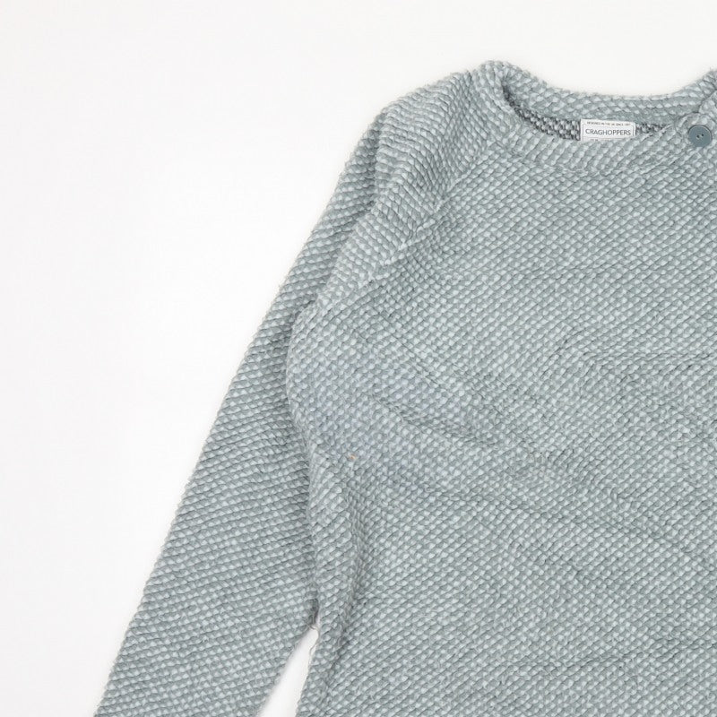 Craghoppers Women Grey UK 18 Henley Knit Button Sweatshirt