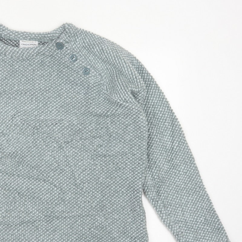 Craghoppers Women Grey UK 18 Henley Knit Button Sweatshirt