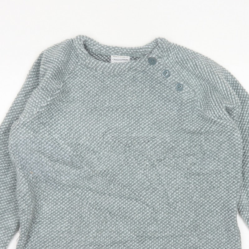 Craghoppers Women Grey UK 18 Henley Knit Button Sweatshirt