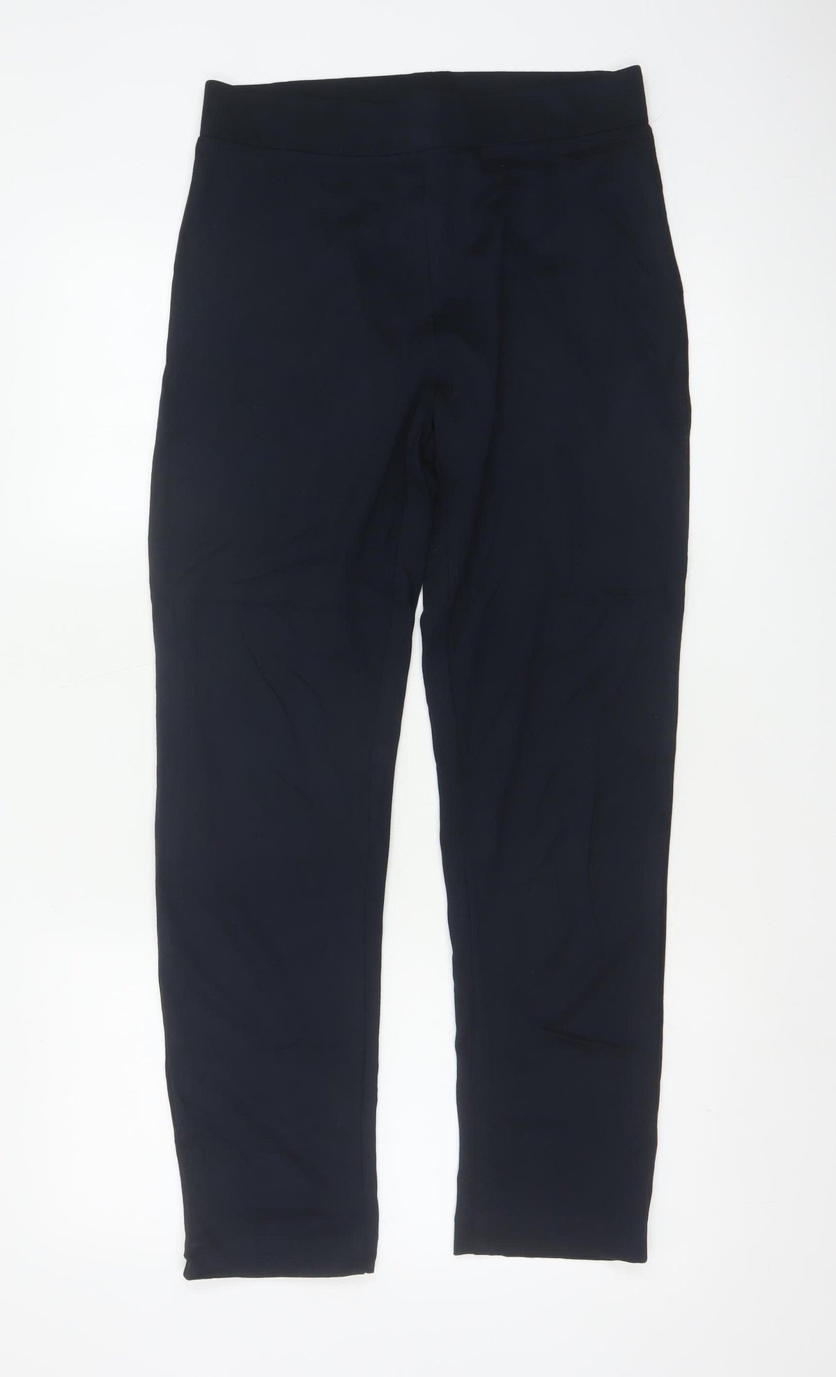 Marks & Spencer Women's Navy UK 10 Regular Tapered Pull-On Trousers